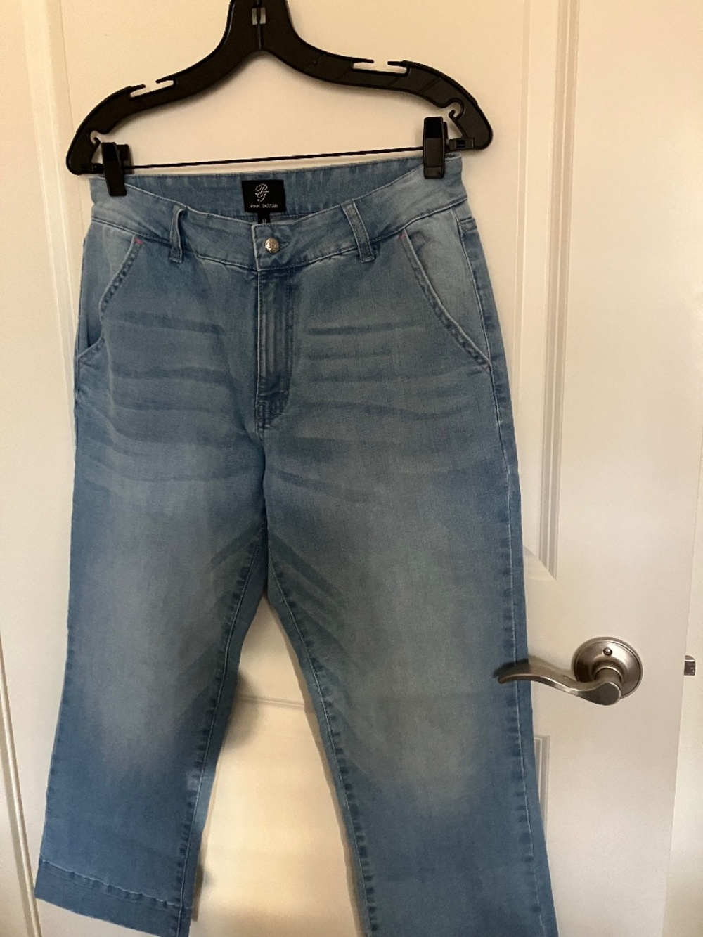 New without tags - Pink Tartan Cropped Jeans